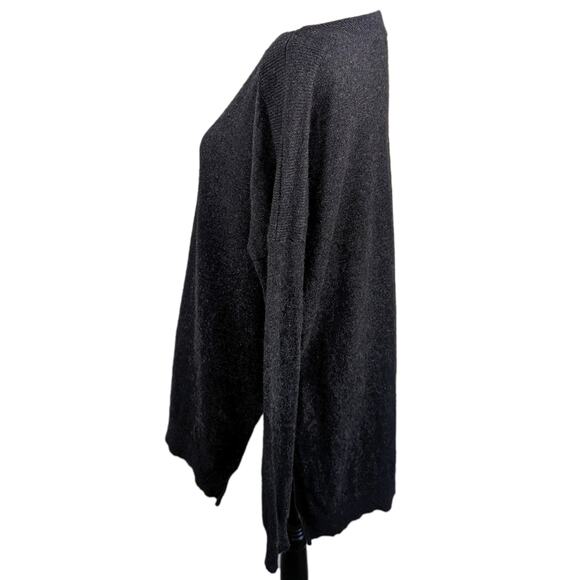 Vince Black Boat Neck Wool Cashmere Side Slit Sweater Tunic Lightweight Women XS - Picture 3 of 11